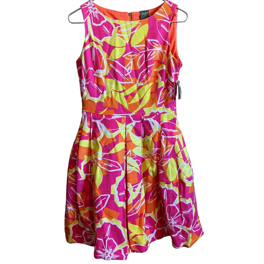 Julian Taylor Women Casual Formal Floral Sleeveless Dress Fit & Flare Size 6